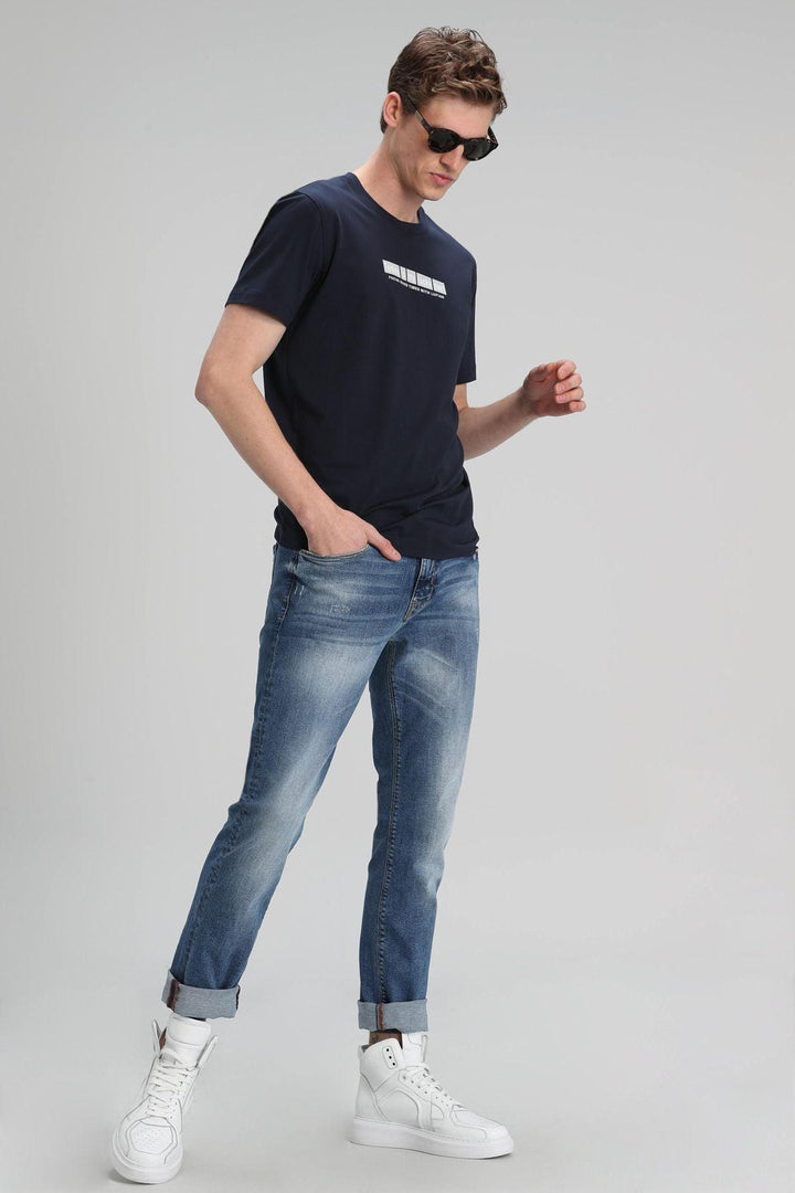 Nautical Navy: The Essential Men's Cotton T-Shirt in Navy Blue - Texmart