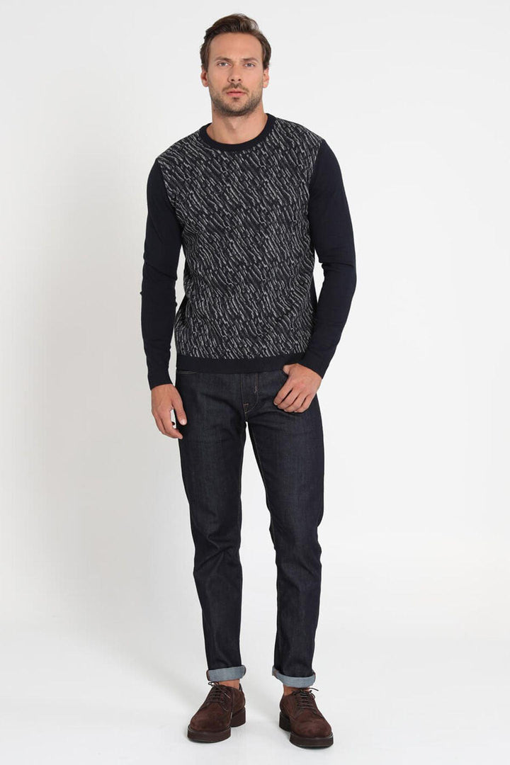 Navy Blue Alpaca Blend Men's Sweater: A Timeless Blend of Comfort and Luxury - Texmart