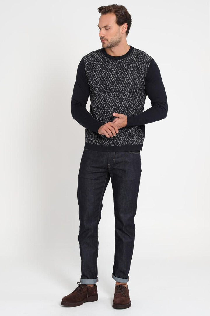 Navy Blue Alpaca Blend Men's Sweater: A Timeless Blend of Comfort and Luxury - Texmart