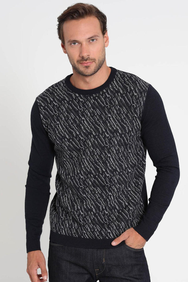 Navy Blue Alpaca Blend Men's Sweater: A Timeless Blend of Comfort and Luxury - Texmart