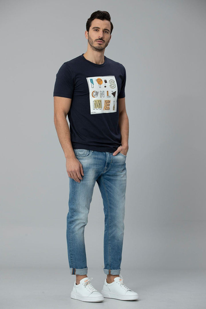 Navy Blue Artistic Expression Graphic Tee: A Fusion of Comfort, Style, and Personality - Texmart