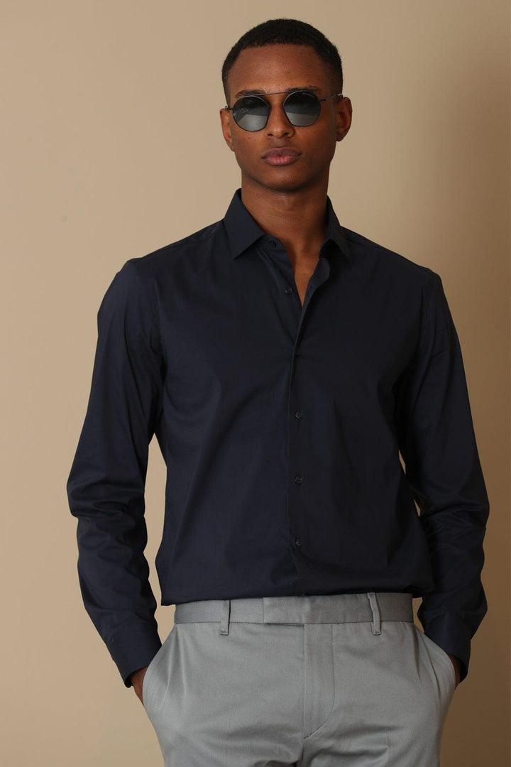 Navy Blue Classic Comfort Shirt: A Timeless Essential for Men's Wardrobe - Texmart