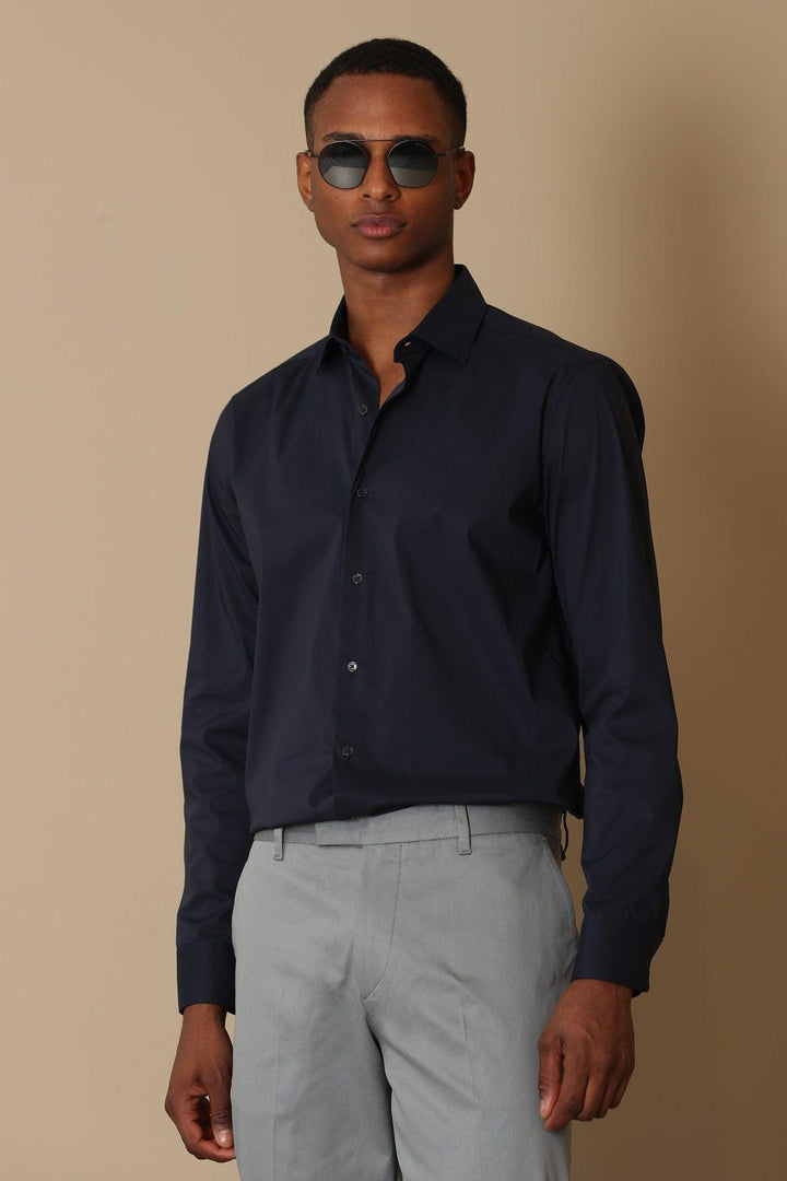 Navy Blue Classic Comfort Shirt: A Timeless Essential for Men's Wardrobe - Texmart