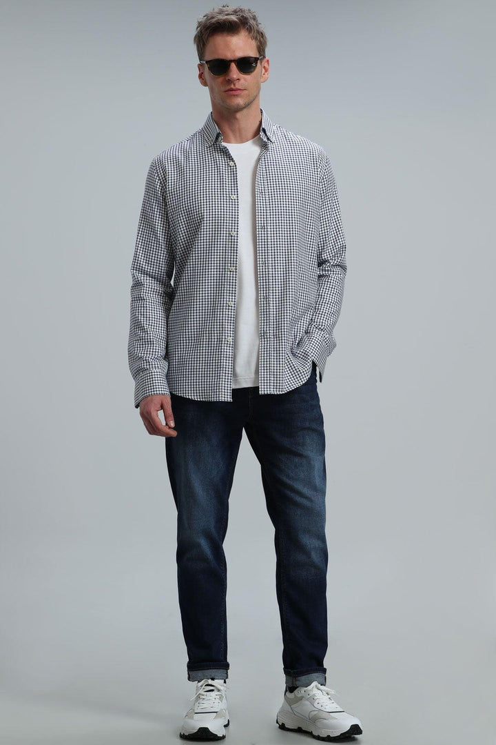 Navy Blue Classic Men's Cotton Shirt: Timeless Style and Comfort - Texmart