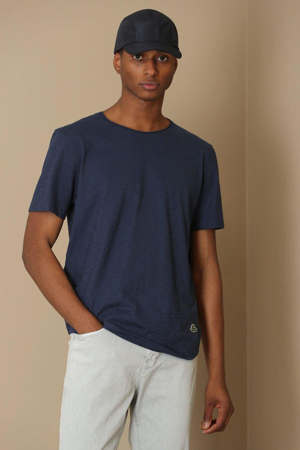 Navy Blue Cotton Knit Men's Essential Tee: The Junya Classic - Texmart