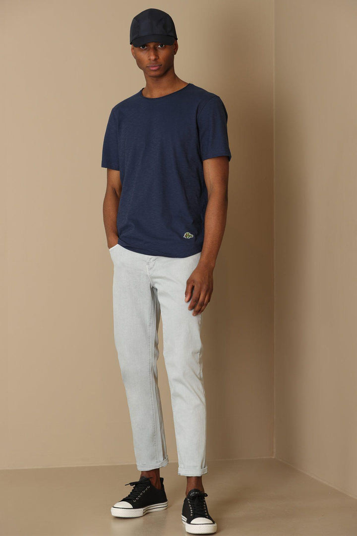 Navy Blue Cotton Knit Men's Essential Tee: The Junya Classic - Texmart