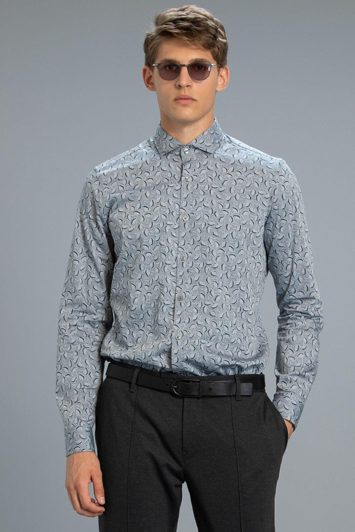 Navy Blue Cotton Slim Fit Smart Shirt for Men - Effortlessly Versatile and Timelessly Stylish - Texmart
