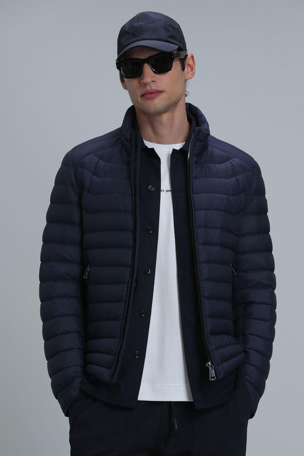 Navy Blue Elegance: The Ultimate Men's Goose Feather Coat for Timeless Style and Warmth - Texmart