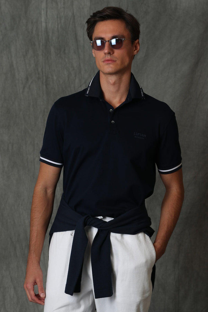 Navy Blue Forester Smart Knit Polo Shirt: Elevate Your Style with Comfort - Texmart