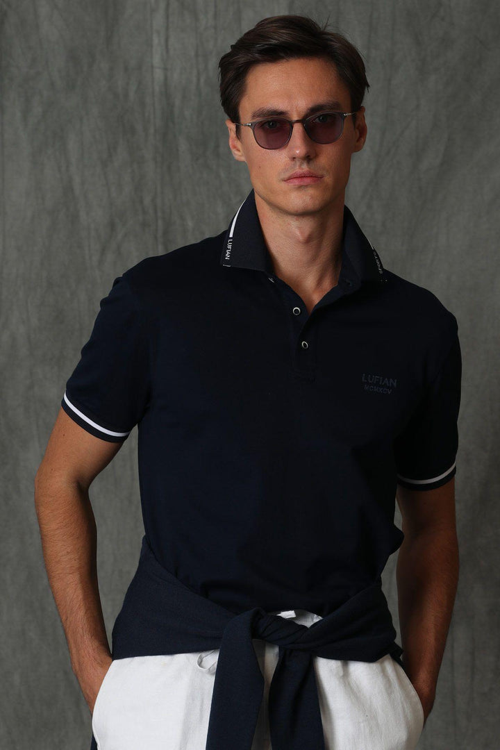 Navy Blue Forester Smart Knit Polo Shirt: Elevate Your Style with Comfort - Texmart