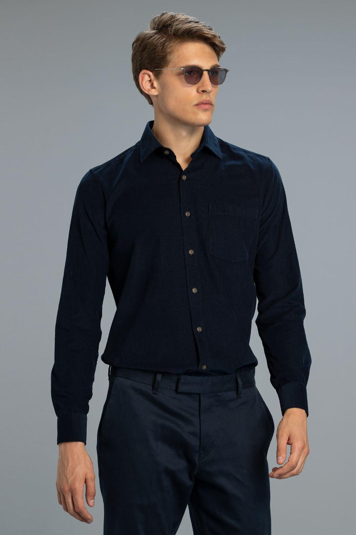 Navy Blue Performance Fit Men's Sports Shirt: The Ultimate Comfort Companion for Active Gentlemen - Texmart