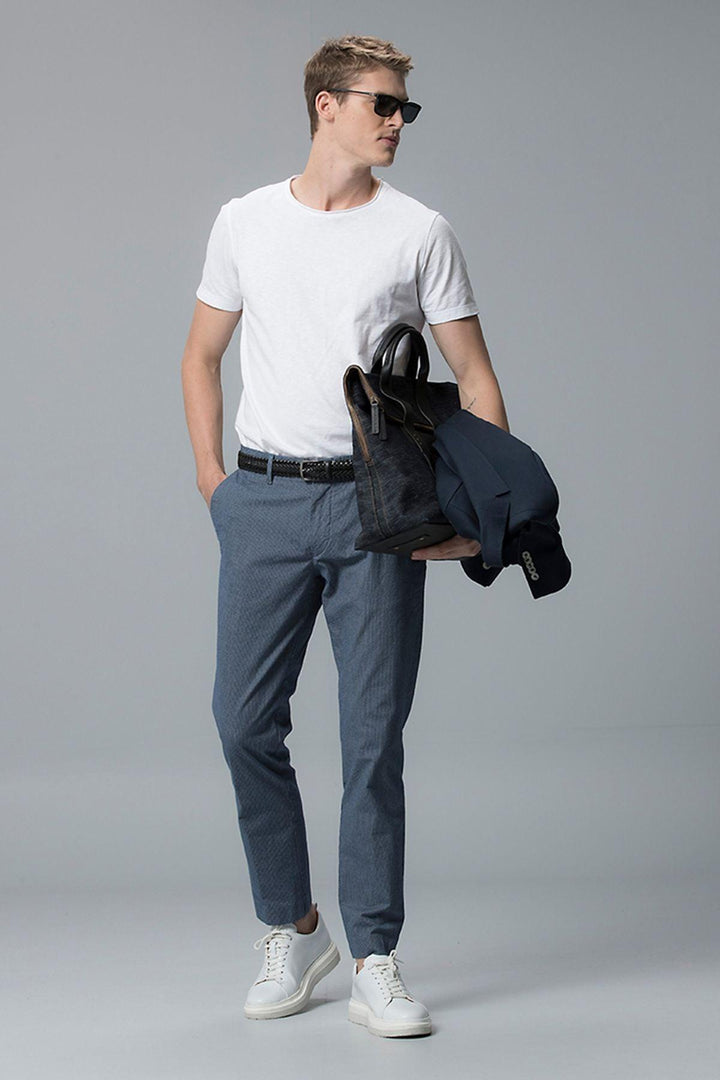 Navy Blue Slim Fit Chino Trousers for Stylish Men - The Ultimate Wardrobe Upgrade! - Texmart