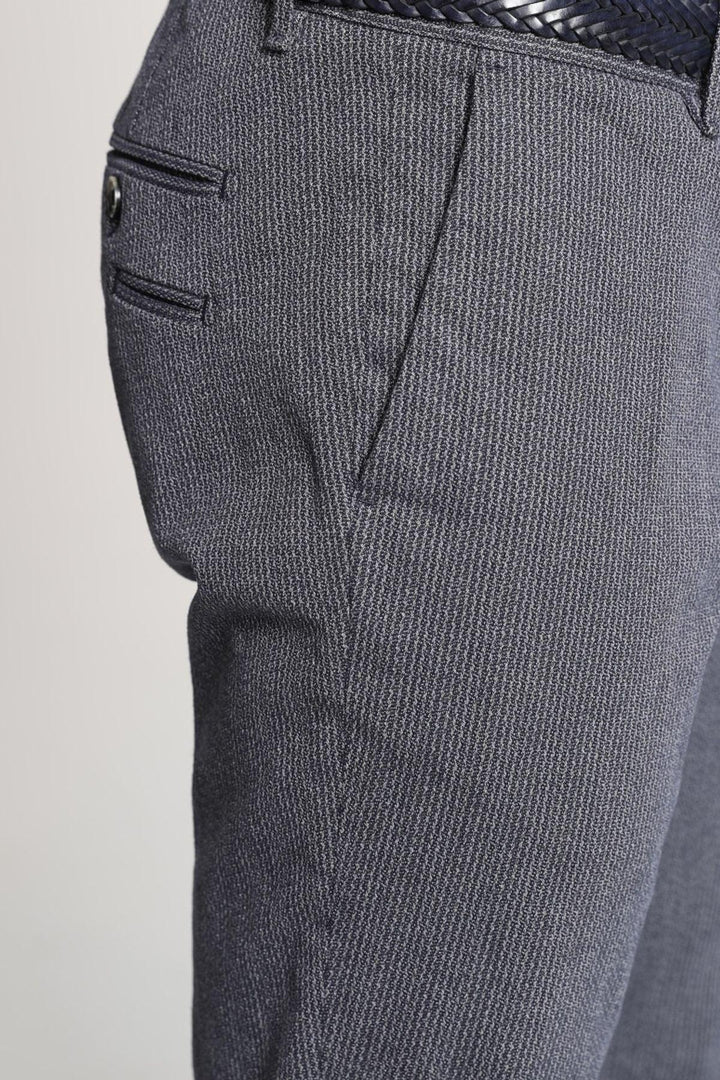 Navy Blue Slim Fit Cotton Blend Chino Trousers for Men: The Ultimate Style Upgrade - Texmart