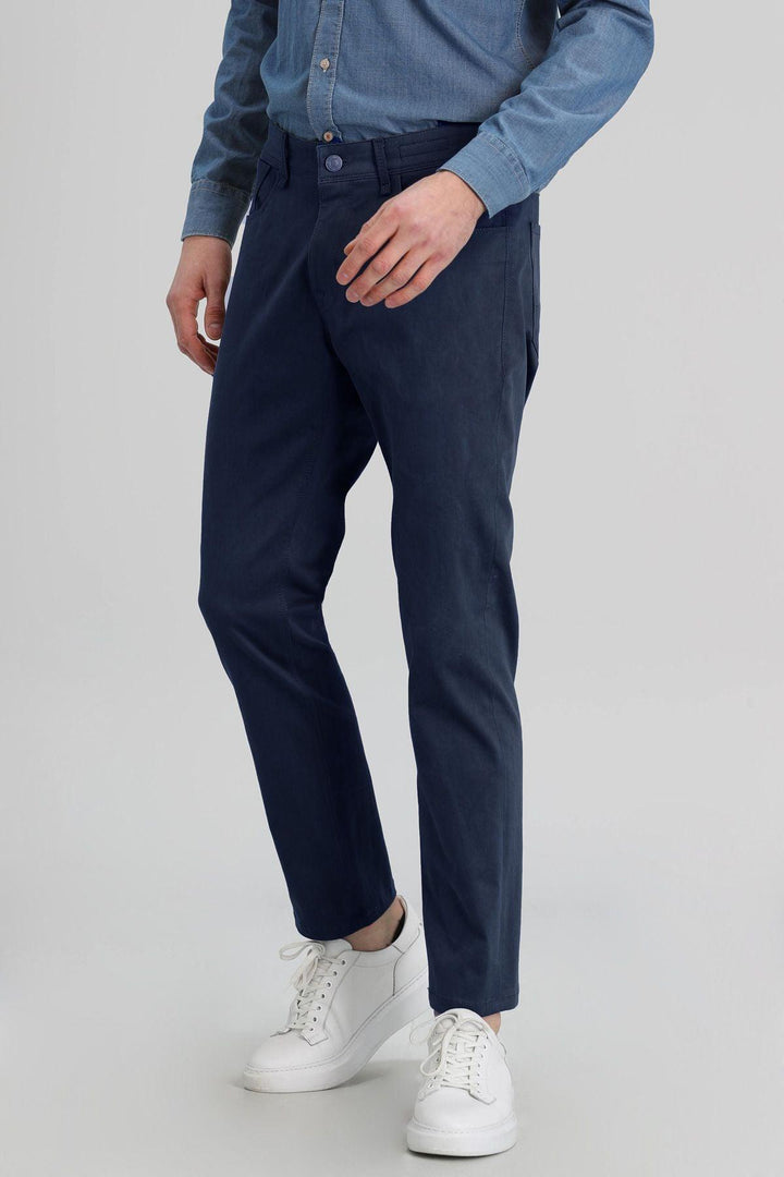 Navy Blue Slim Fit Men's Trousers with 5 Pockets by Marp Sport: The Perfect Blend of Style and Comfort - Texmart