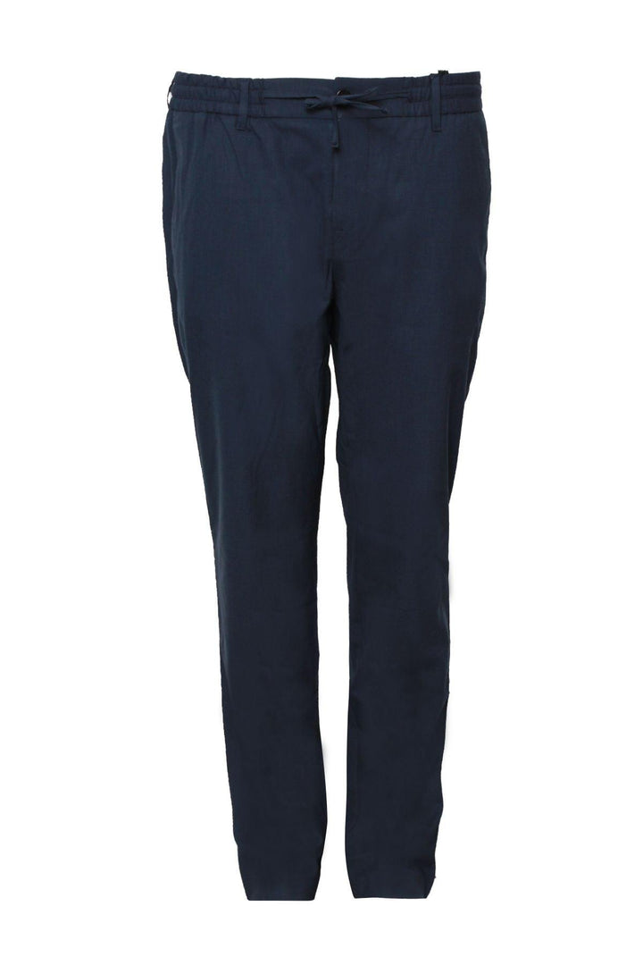 Navy Blue Tailored Fit Gomez Sports 5 Pocket Men's Trousers: The Perfect Blend of Comfort and Style - Texmart