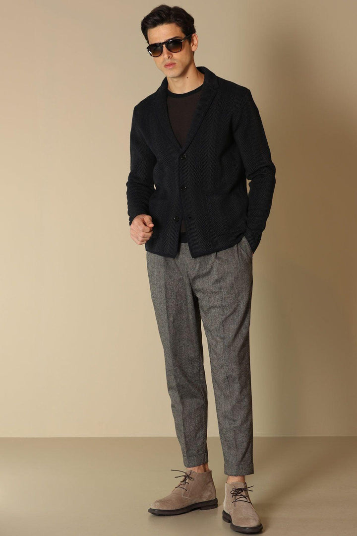 Navy Classic Knit Men's Cardigan: A Timeless Wardrobe Essential - Texmart