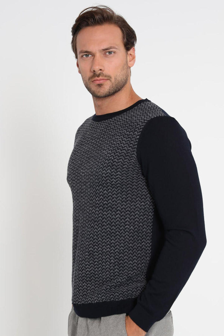 Navy Knit Sweater: Stylish Comfort - Texmart