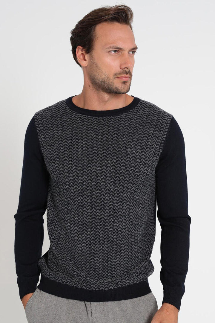 Navy Knit Sweater: Stylish Comfort - Texmart