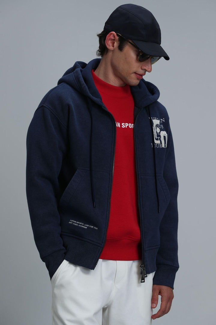 Navy Knit Sweatshirt - Texmart