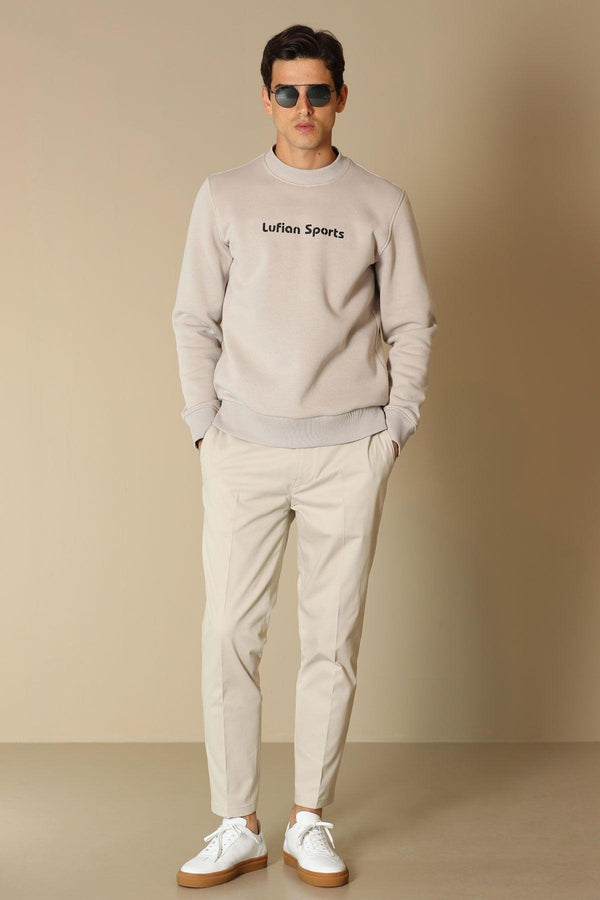 Neutral Beige Starry Comfort Men's Sweatshirt: Effortlessly Upgrade Your Wardrobe with Timeless Style - Texmart