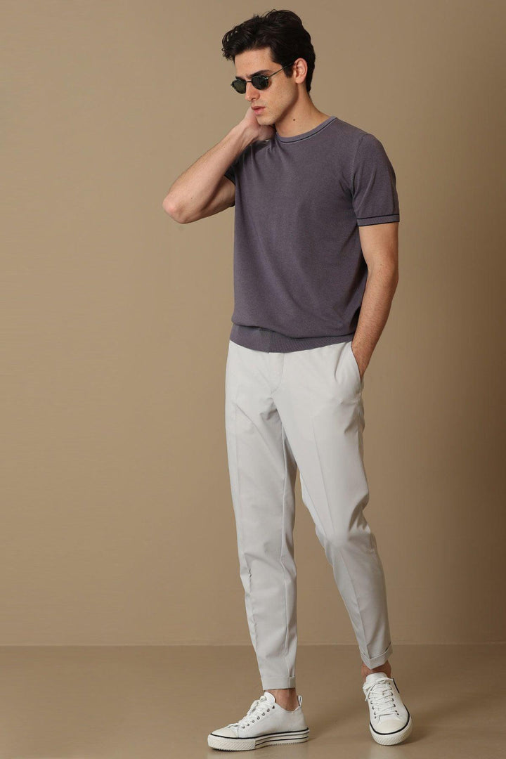 Plum Perfection: The Arles Men's Short Sleeve Sweater - Texmart