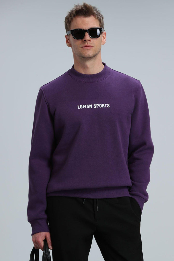 Plum Starry Nights Men's Cozy Knit Sweatshirt - Stay Warm and Stylish! - Texmart