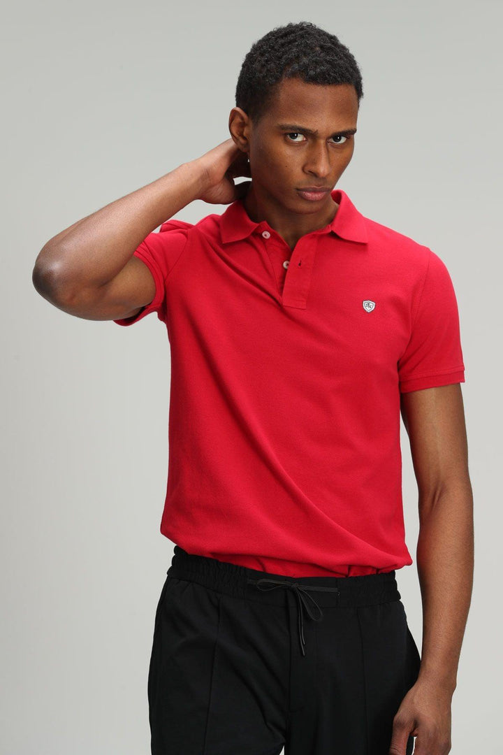 Red Cotton Polo Neck Men's T-Shirt for Sporty and Stylish Looks - Texmart