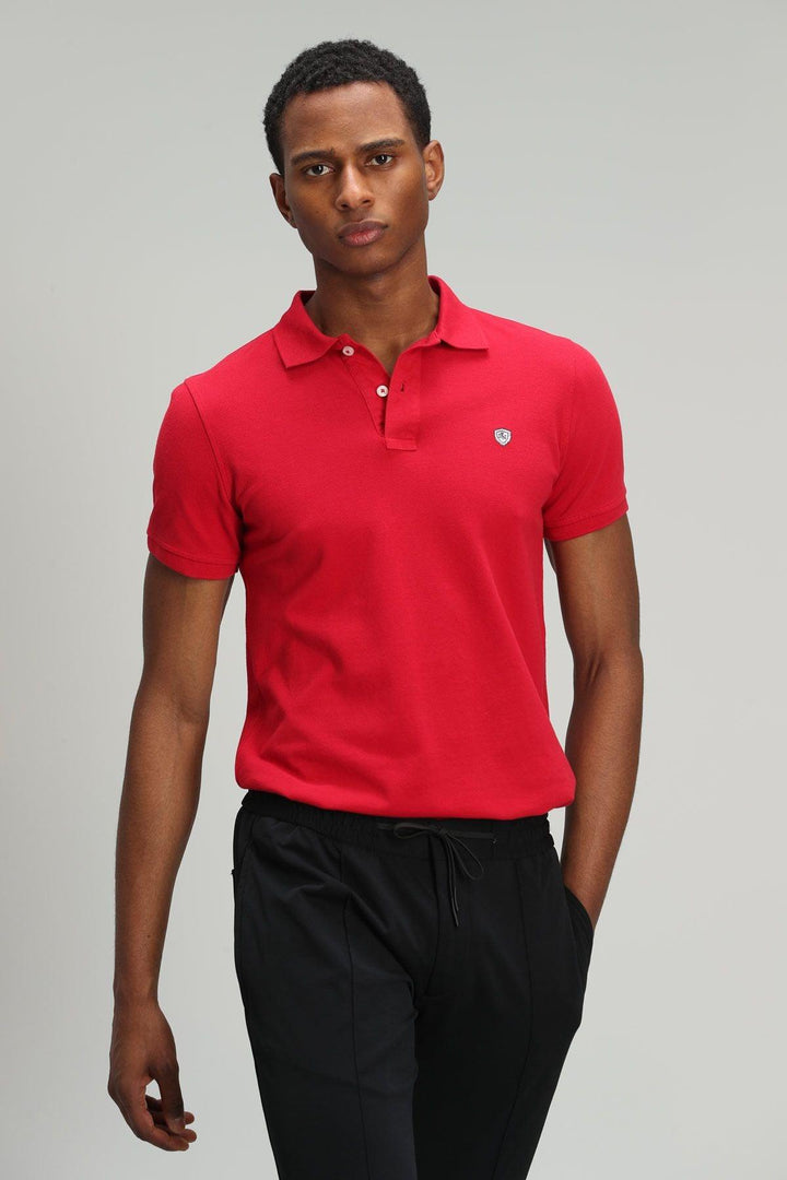 Red Cotton Polo Neck Men's T-Shirt for Sporty and Stylish Looks - Texmart