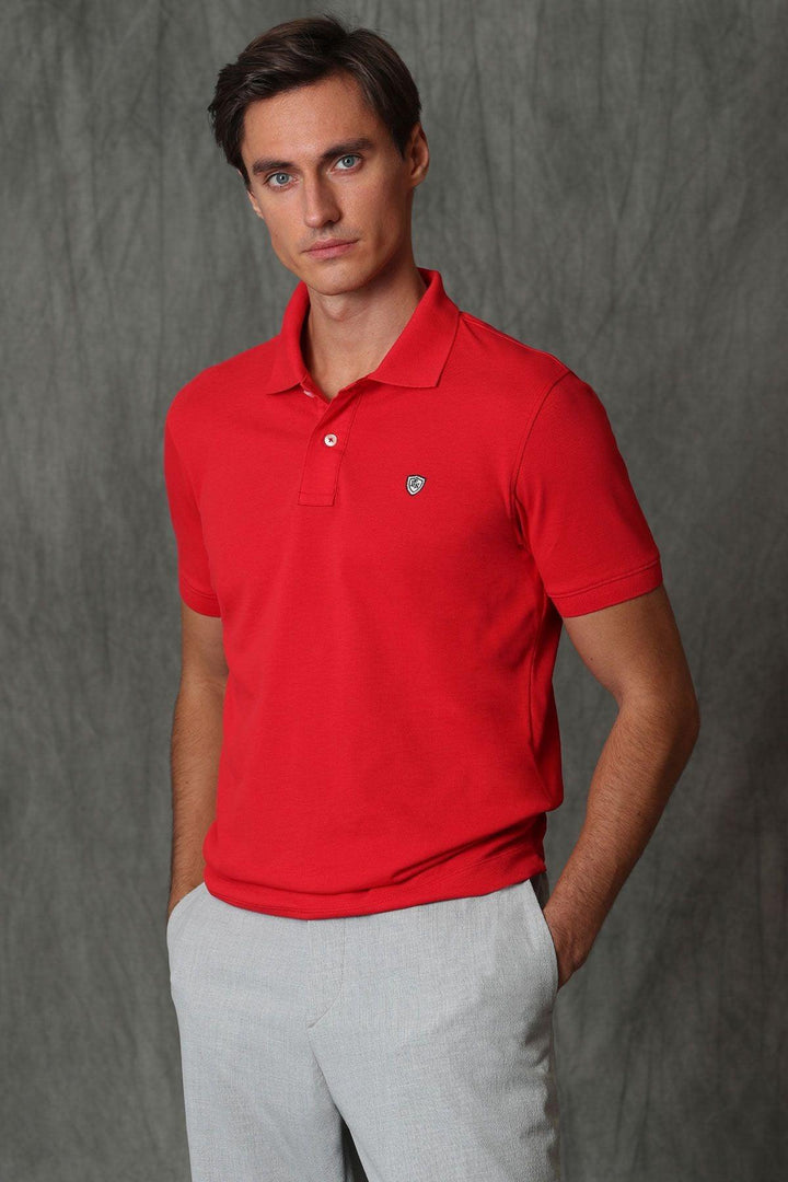 Red Cotton Polo Neck Men's T-Shirt: The Ultimate Blend of Style and Comfort - Texmart