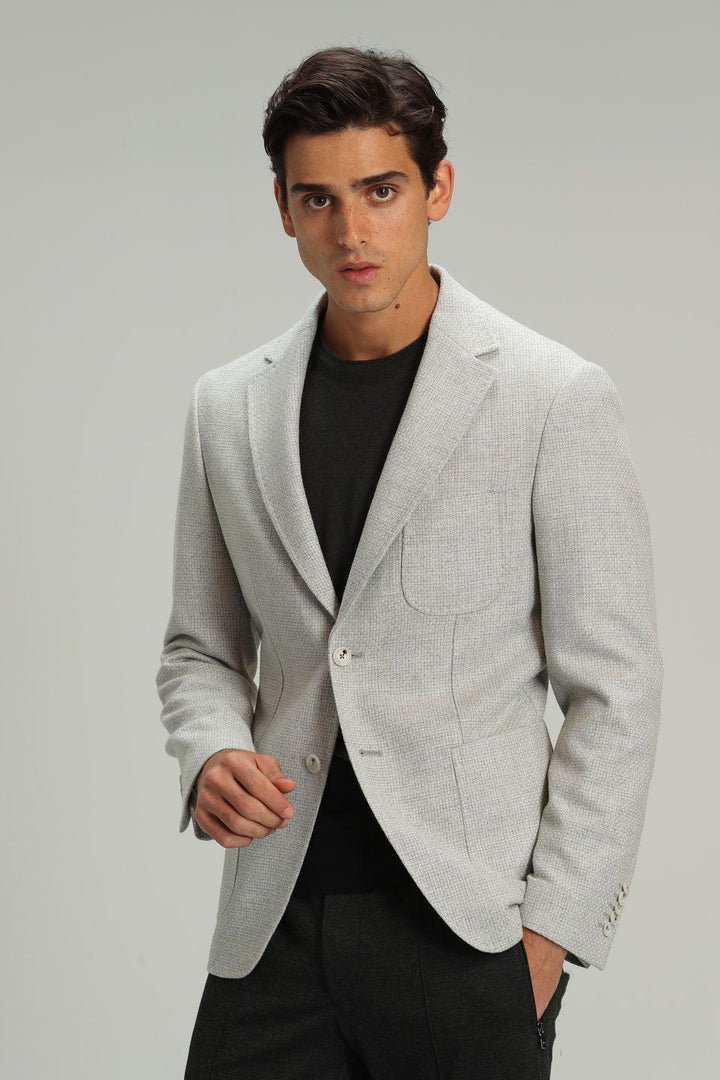 Refined Charcoal Wool Blend Slim Fit Men's Blazer: Elevate Your Style with Confidence - Texmart