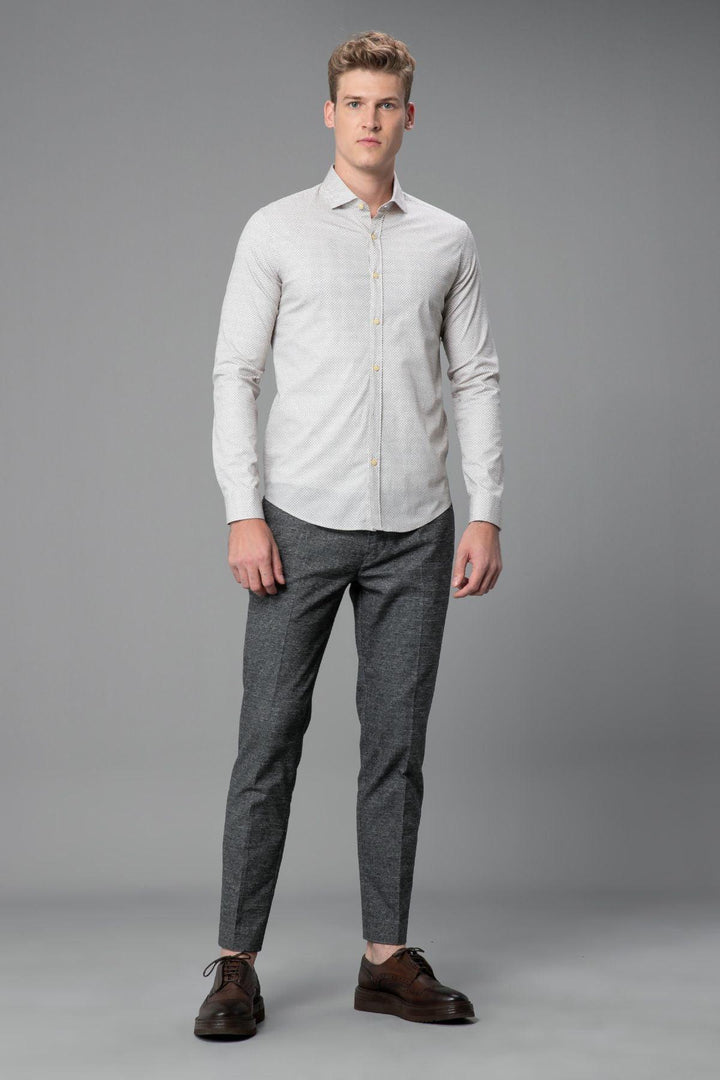 Refined Elegance: Beige Slim Fit Smart Shirt for Men - Texmart