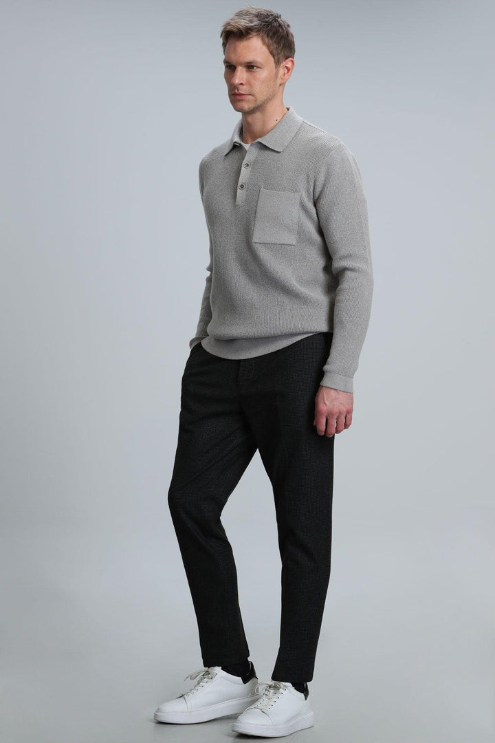 Refined Elegance: Modern Fit Anthracite Chino Trousers for Men by Frank Sports - Texmart