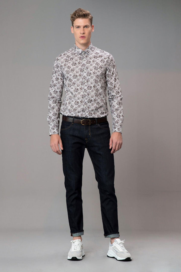 Refined Elegance: The Tailored Brown Cotton Shirt for Men by Trodos - Texmart