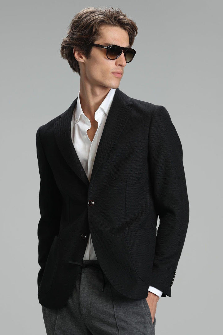 Refined Noir Slim Fit Blazer: Elevate Your Style with Cors Sports - Texmart