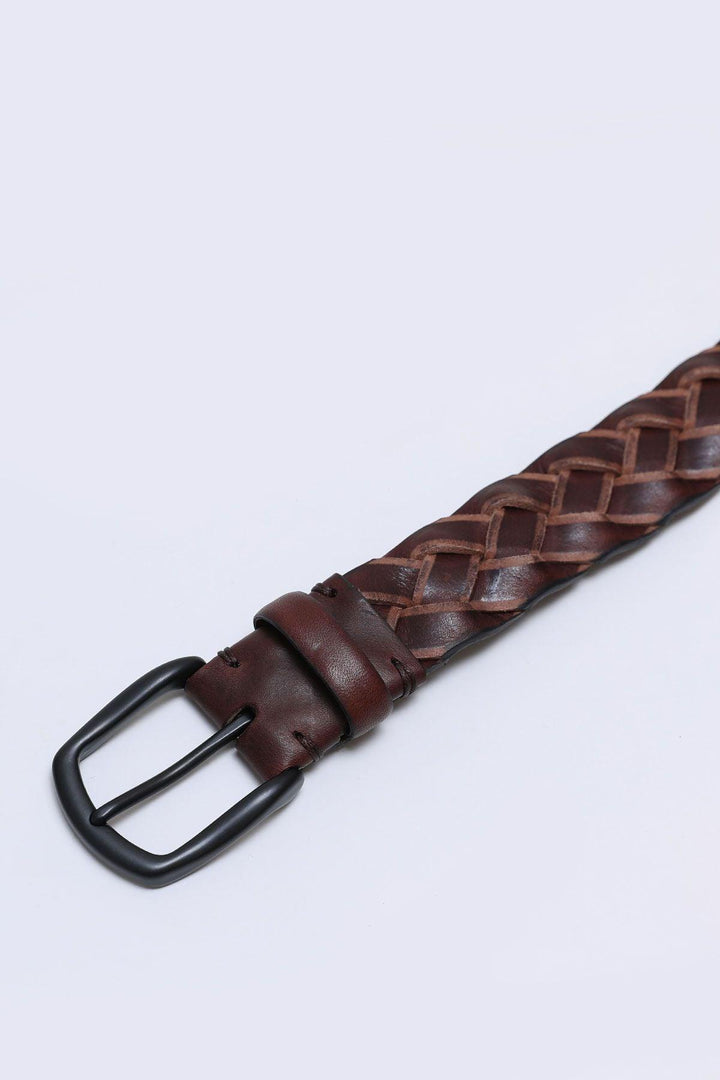 Rustic Elegance: Handcrafted Genuine Leather Belt for Men in Rich Brown - Texmart