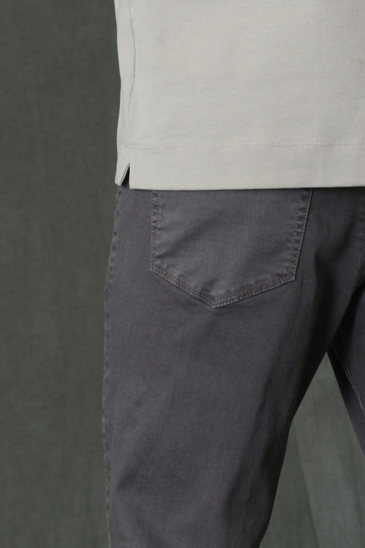 Slim Fit Gray Cotton Blend Five Pocket Trousers: The Ultimate Style and Comfort Combo - Texmart