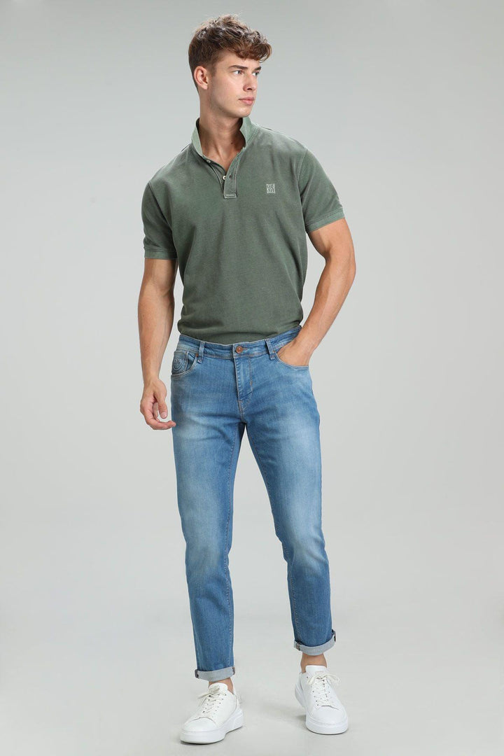 SmartFit Blue Denim Slim Trousers: The Ultimate Blend of Style and Comfort - Texmart