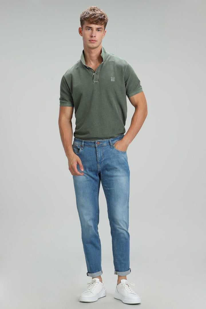 SmartFit Blue Denim Slim Trousers: The Ultimate Blend of Style and Comfort - Texmart