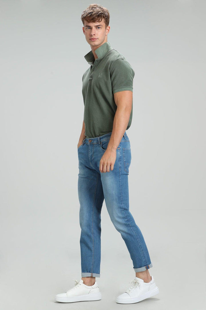 SmartFit Blue Denim Slim Trousers: The Ultimate Blend of Style and Comfort - Texmart