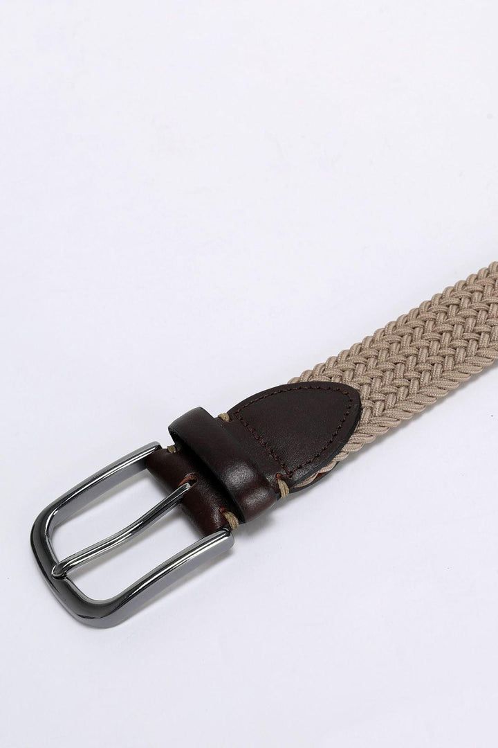 Sophisticated Beige Knitted Belt for Men: Elevate Your Style with Karman's Unique Fashion Accessory - Texmart