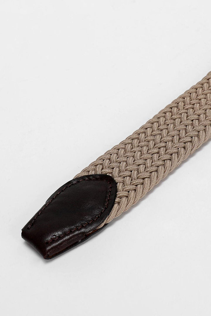 Sophisticated Beige Knitted Belt for Men: Elevate Your Style with Karman's Unique Fashion Accessory - Texmart