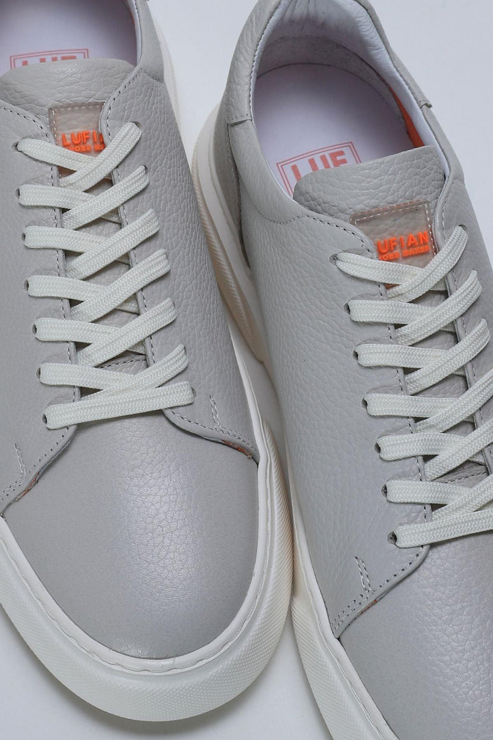 Sophisticated Beige Leather Sneakers for Men - Crafted with Premium Quality Materials and Timeless Style - Texmart