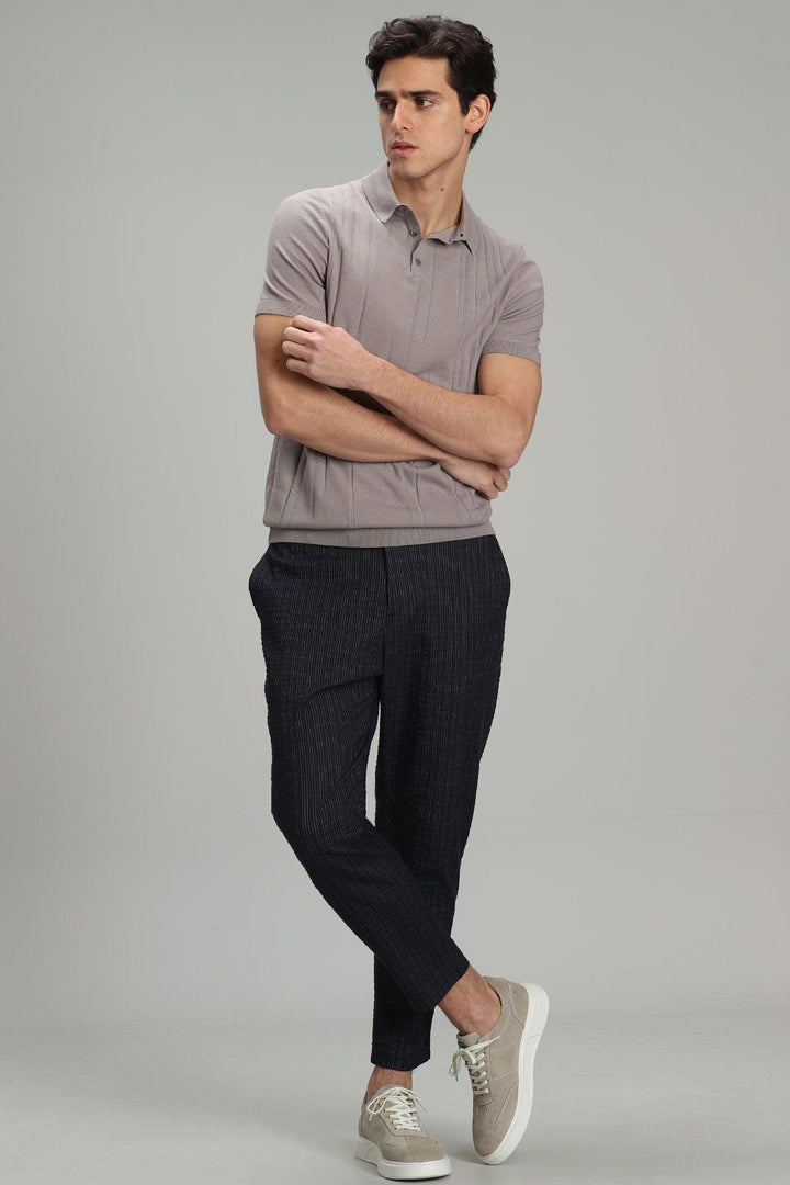 Sophisticated Comfort: The Beige Men's Short Sleeve Sweater - A Stylish Essential for Every Occasion - Texmart