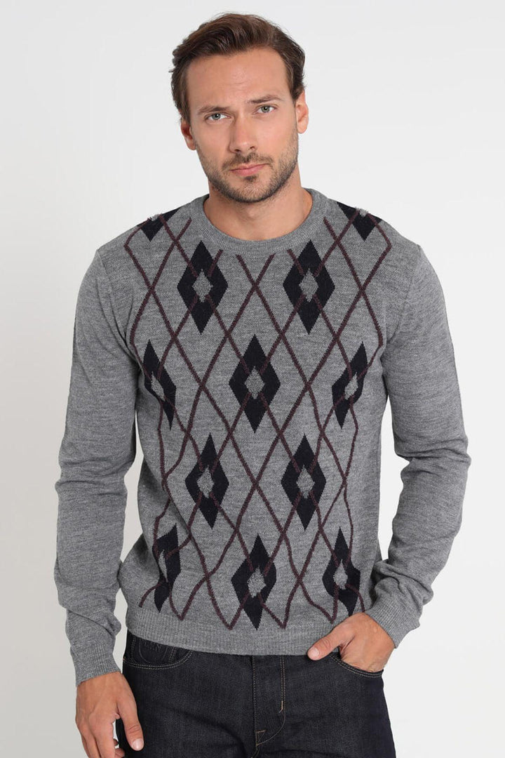 Sophisticated Gray Triko Blend Sweater - Texmart