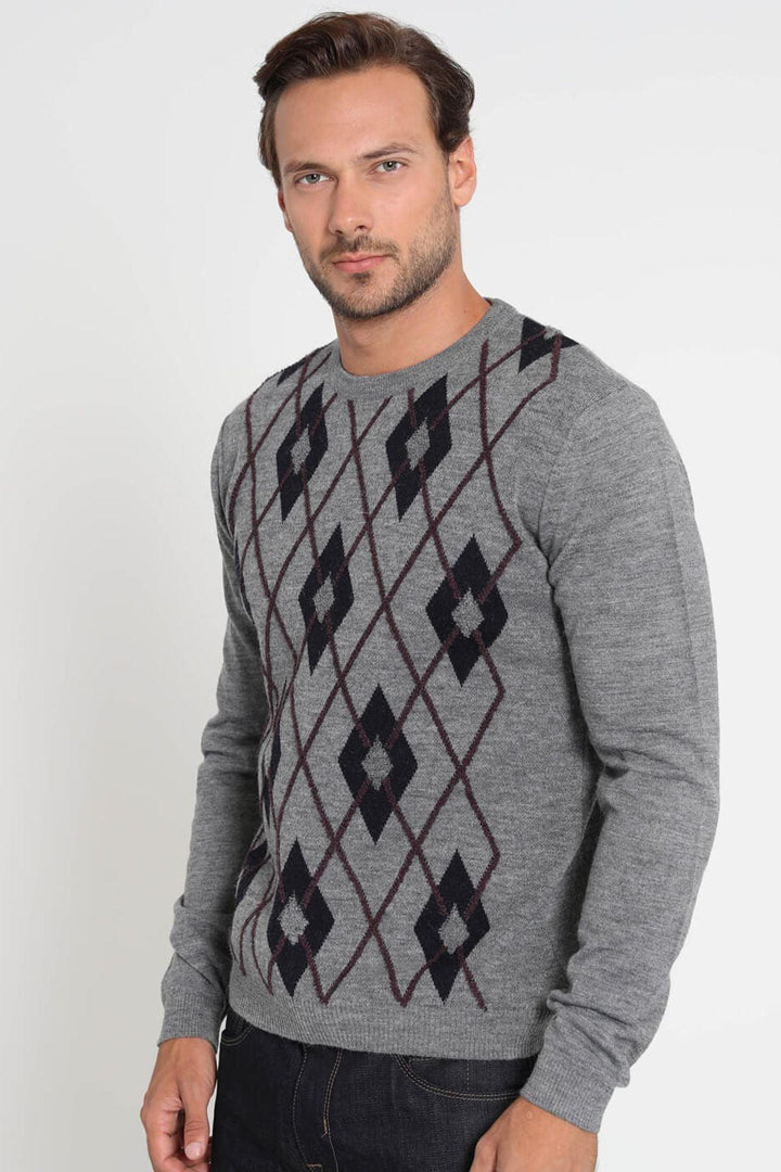 Sophisticated Gray Triko Blend Sweater - Texmart