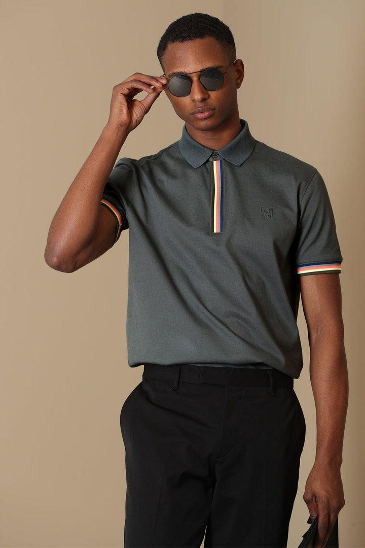 Sophisticated Green Cotton Polo Shirt for Men - Elevate Your Style with Timeless Elegance - Texmart