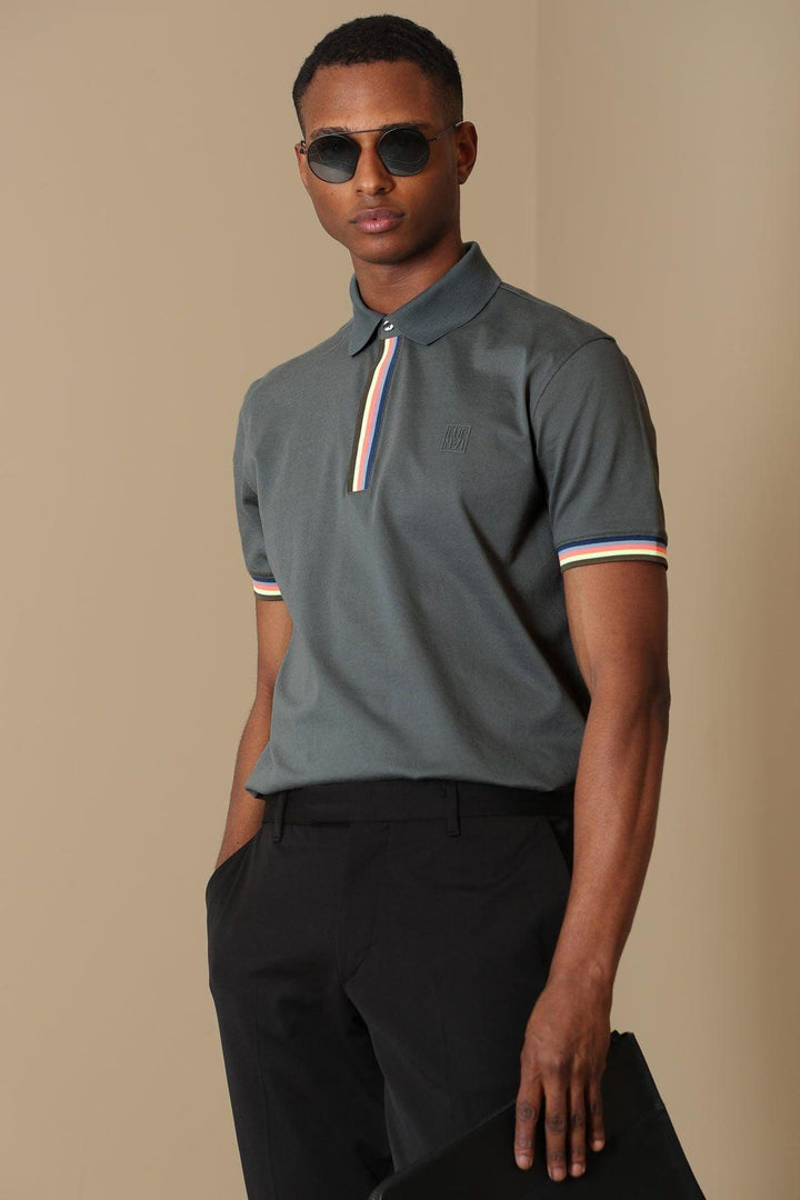 Sophisticated Green Cotton Polo Shirt for Men - Elevate Your Style with Timeless Elegance - Texmart