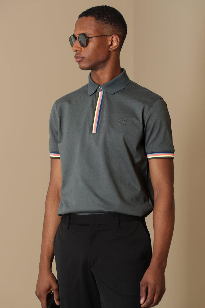 Sophisticated Green Cotton Polo Shirt for Men - Elevate Your Style with Timeless Elegance - Texmart