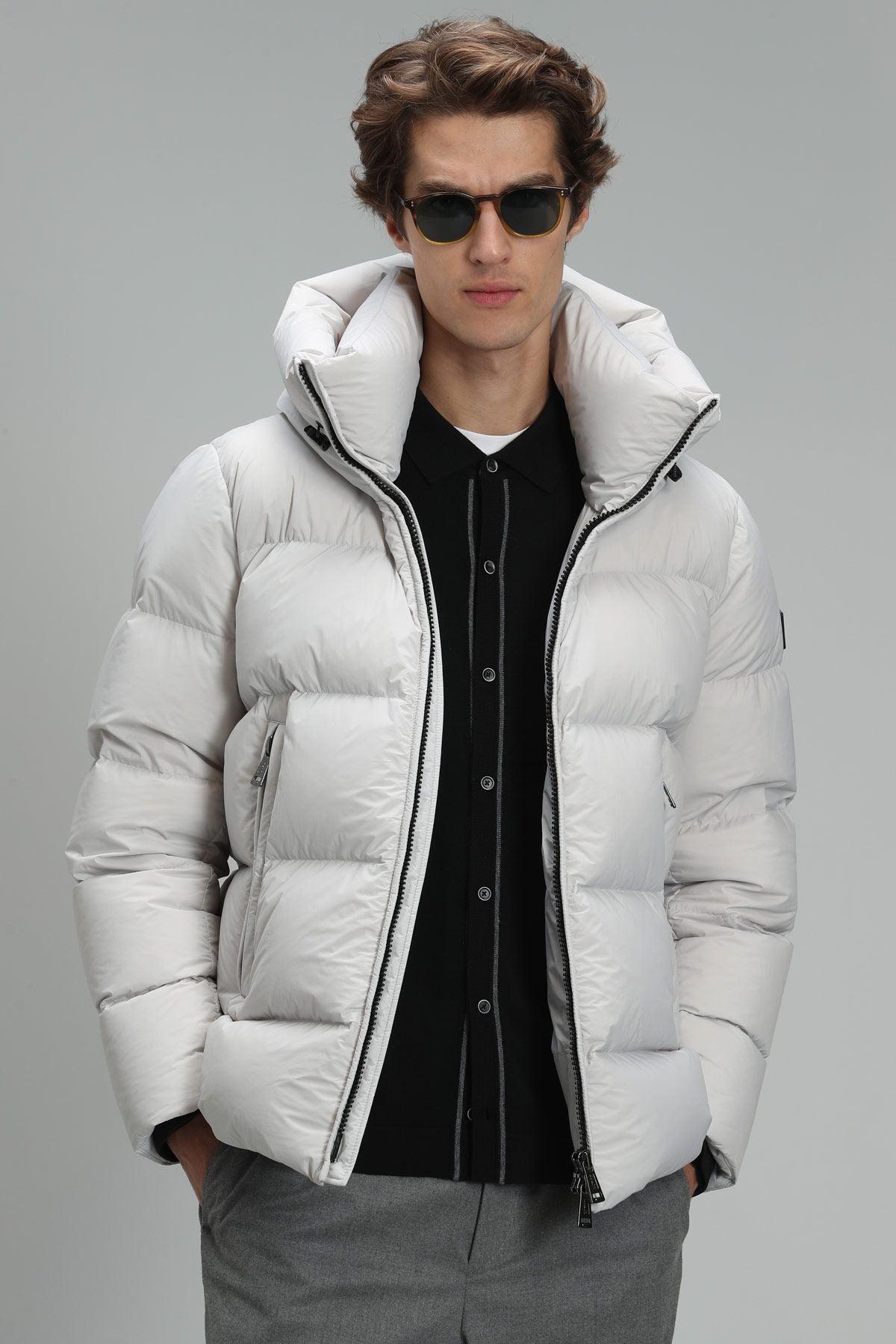 Stone Feathered Elegance Men's Coat - The Ultimate Outerwear Upgrade ...