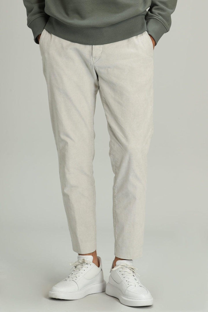 Stone Velvet Elegance: Men's Slim Fit Chino Trousers - Texmart